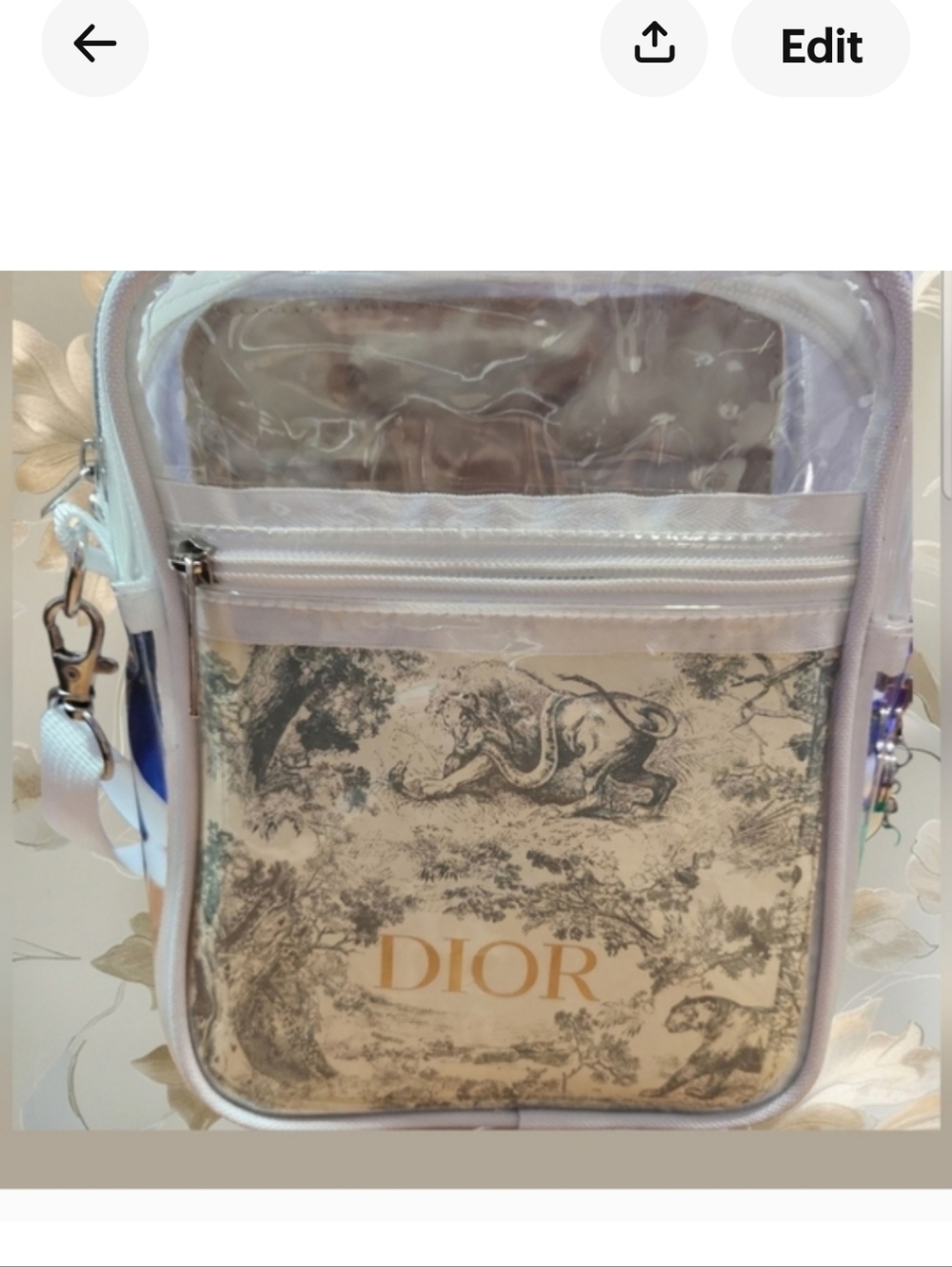 Dior Women's White Green Toile Crossbody Bag - Picture 5 of 14